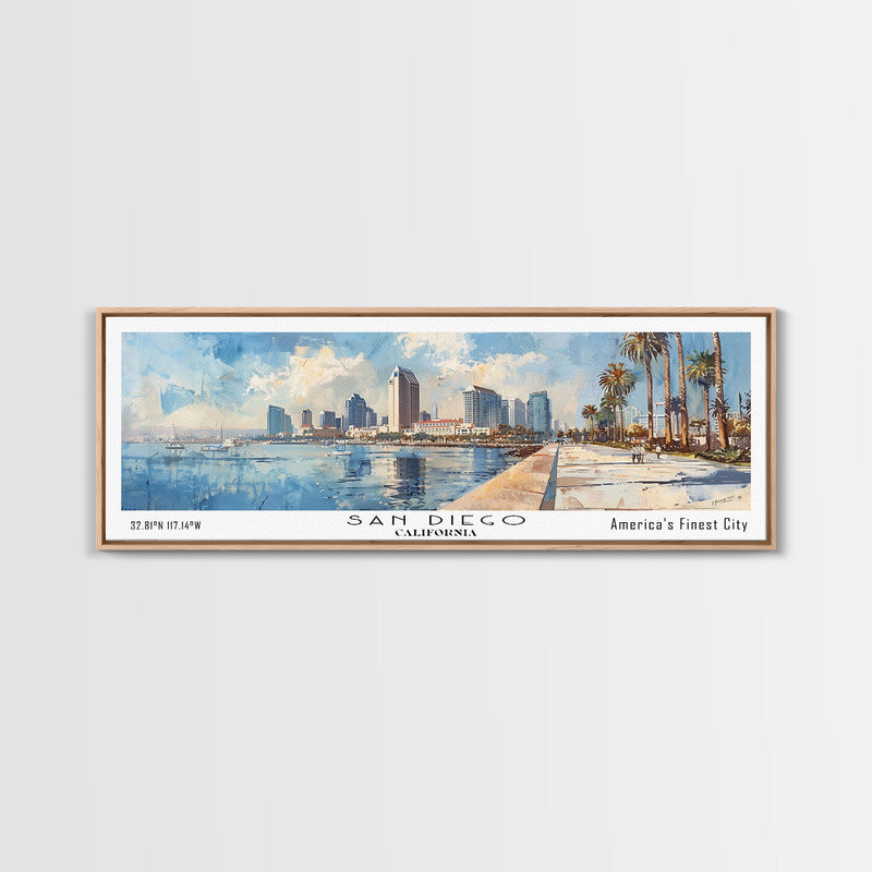San Diego California Panoramic Canvas Print