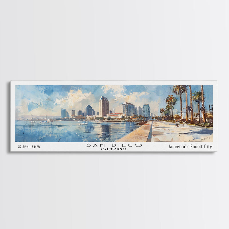 San Diego California Panoramic Canvas Print