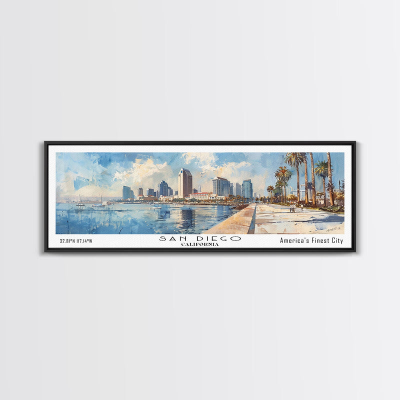 San Diego California Panoramic Canvas Print