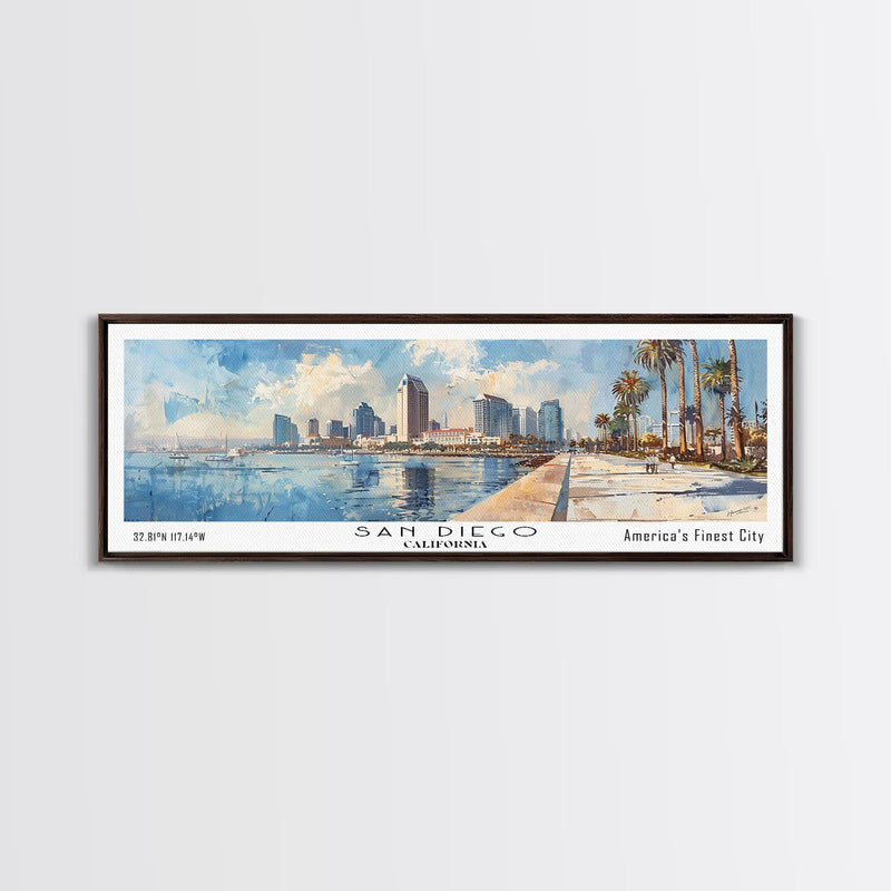 San Diego California Panoramic Canvas Print
