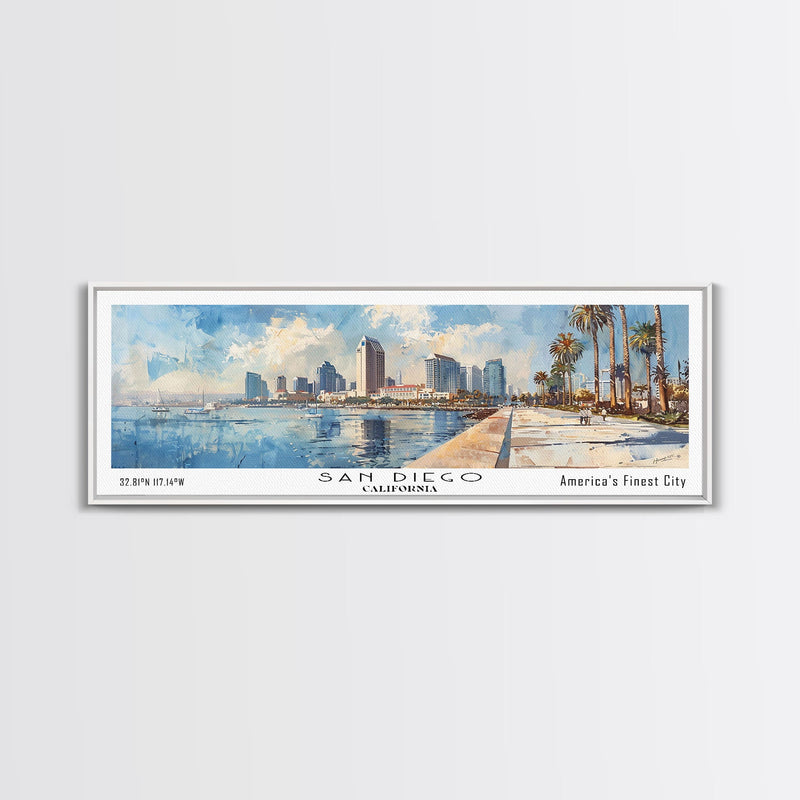 San Diego California Panoramic Canvas Print