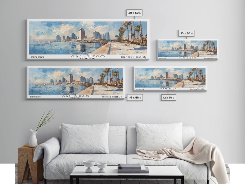 San Diego California Panoramic Canvas Print