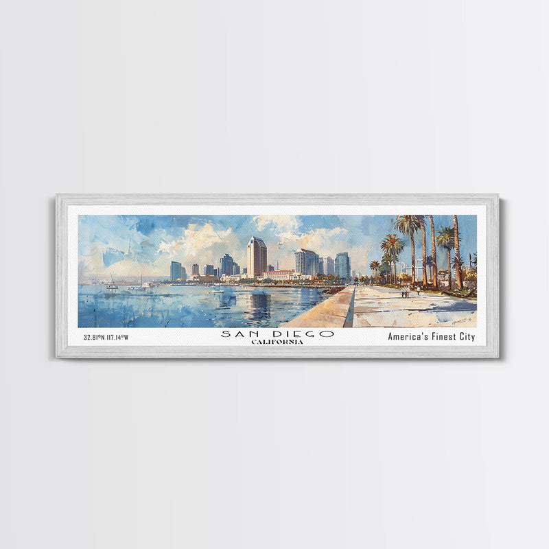 San Diego California Panoramic Canvas Print