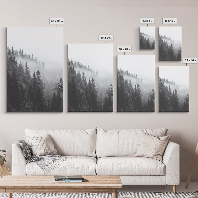 Foggy Morning - Misty Forest Canvas Print