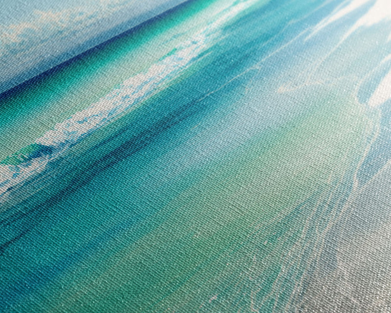 Ocean Waves Panoramic Framed Canvas Print