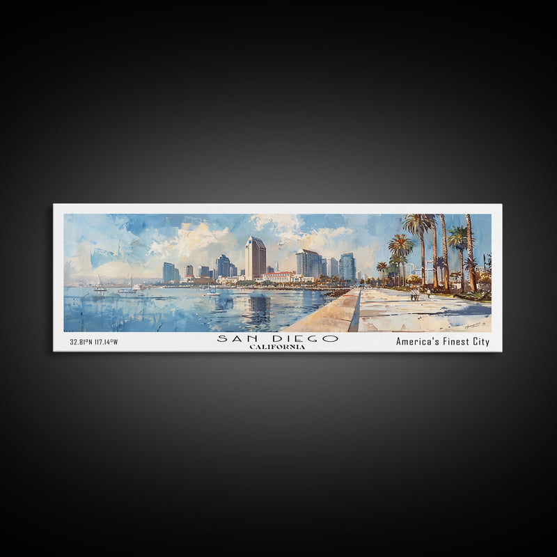San Diego California Panoramic Canvas Print