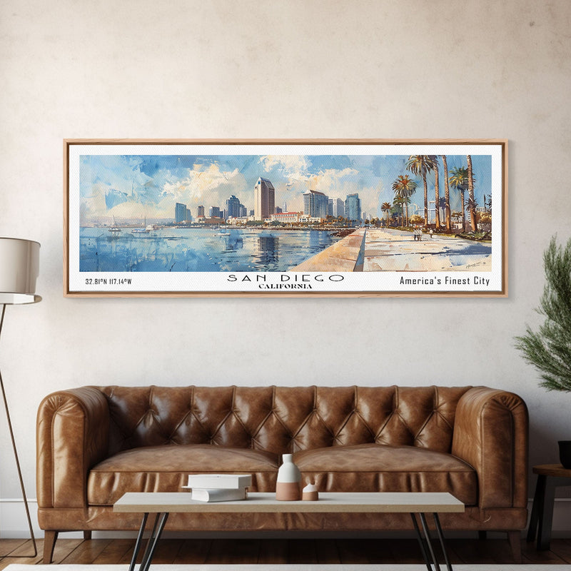 San Diego California Panoramic Canvas Print