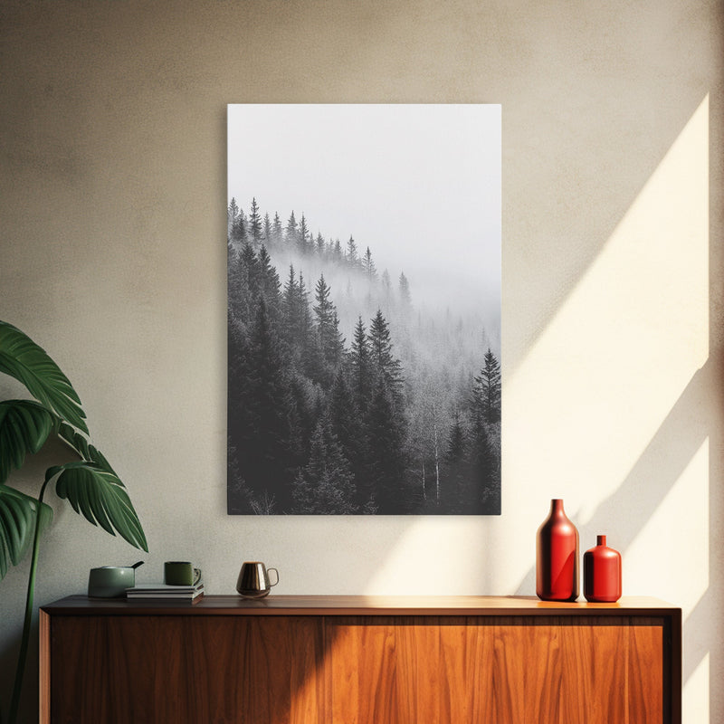 Foggy Morning - Misty Forest Canvas Print