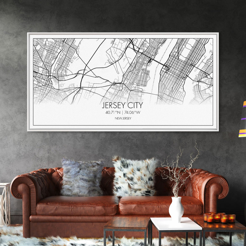 Jersey City Map Wall Art