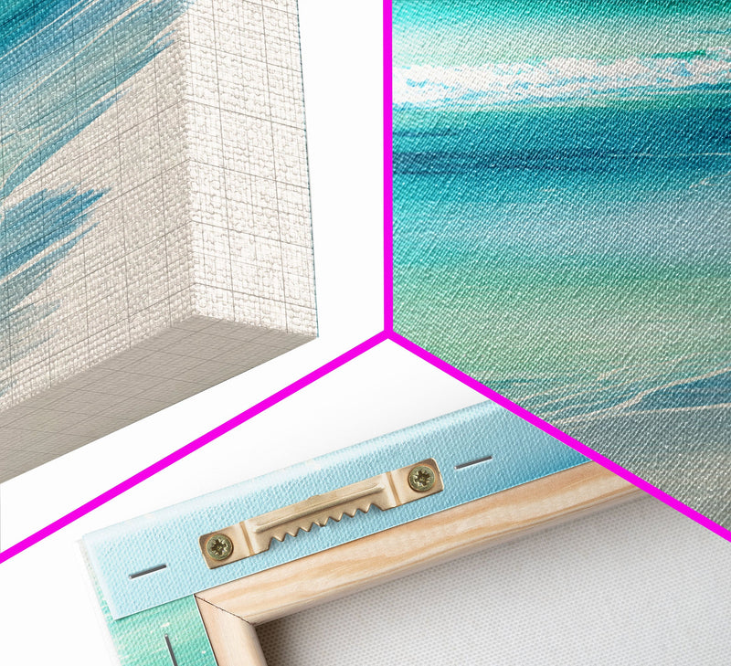 Ocean Waves Panoramic Framed Canvas Print